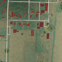 Second close-up of the map of Percival, Iowa print showing more streets and buildings
