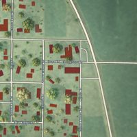 Second close-up of the map of Perry, Illinois print showing more streets and buildings