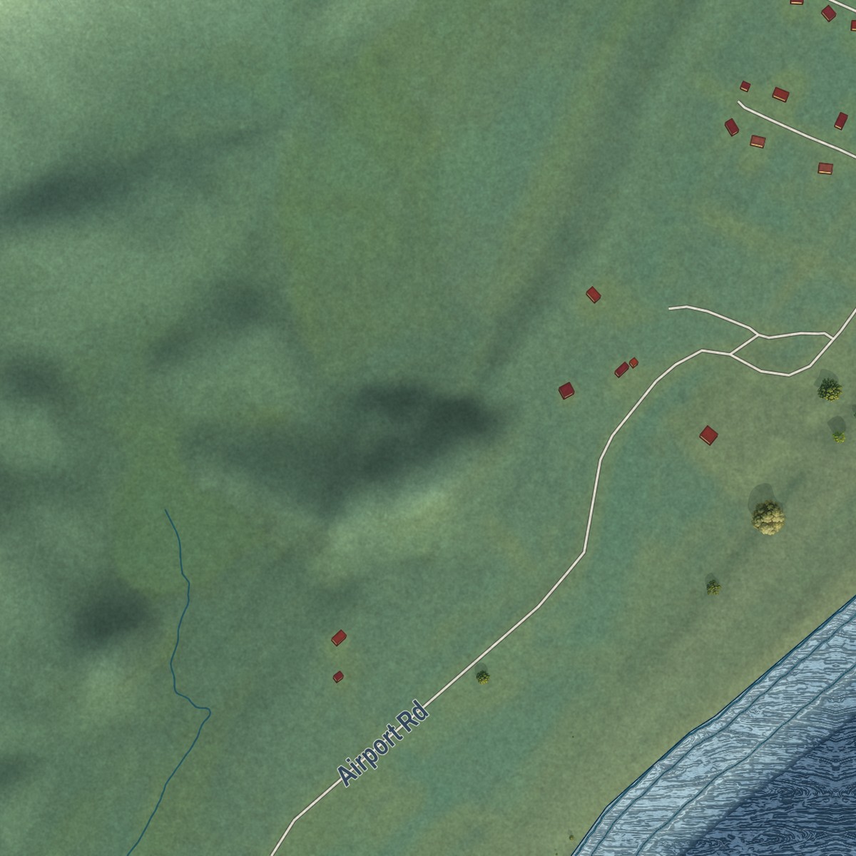 Second close-up of the map of Perryville, Alaska print showing more streets and buildings
