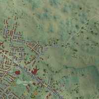 Second close-up of the map of Perryville, Missouri print showing more streets and buildings
