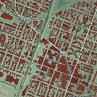 Second close-up of the map of Perth Amboy, New Jersey print showing more streets and buildings