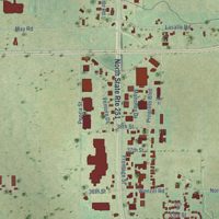 Second close-up of the map of Peru, Illinois print showing more streets and buildings
