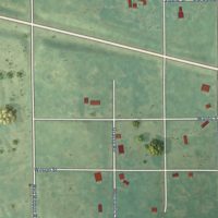 Second close-up of the map of Peru, Kansas print showing more streets and buildings