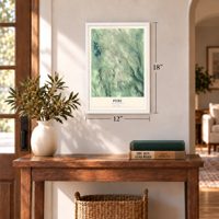 Peru, Massachusetts map, 12 x 18 inch print in a white frame in an entryway