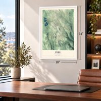 Peru, Massachusetts map, 18 x 24 inch print in a white frame in a home office