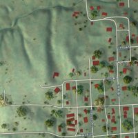 Second close-up of the map of Peru, Nebraska print showing more streets and buildings