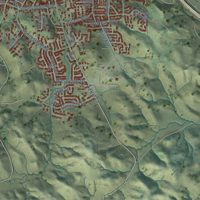 Second close-up of the map of Petaluma, California print showing more streets and buildings