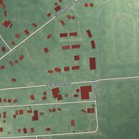 Second close-up of the map of Petersburg, Michigan print showing more streets and buildings