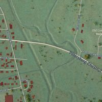 Second close-up of the map of Petersburg, Tennessee print showing more streets and buildings