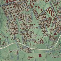 Second close-up of the map of Petersburg, Virginia print showing more streets and buildings