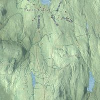 Second close-up of the map of Petersham, Massachusetts print showing more streets and buildings