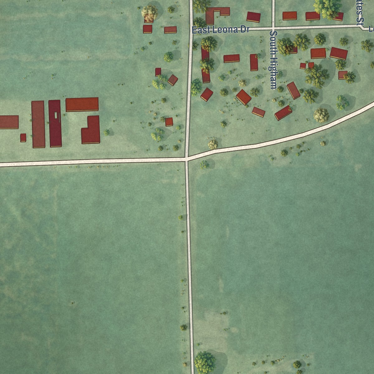Second close-up of the map of Pewamo, Michigan print showing more streets and buildings