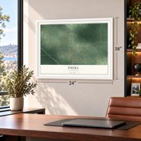 Pheba, Mississippi map, 18 x 24 inch print in a white frame in a home office
