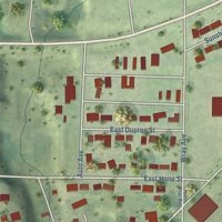 Second close-up of the map of Philip, South Dakota print showing more streets and buildings