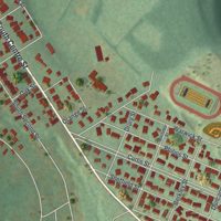 Second close-up of the map of Philipsburg, Pennsylvania print showing more streets and buildings