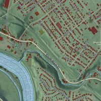 Second close-up of the map of Phillipsburg, New Jersey print showing more streets and buildings