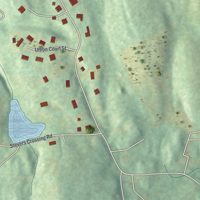 Second close-up of the map of Philmont, New York print showing more streets and buildings