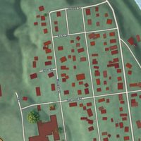 Second close-up of the map of Philo, Ohio print showing more streets and buildings