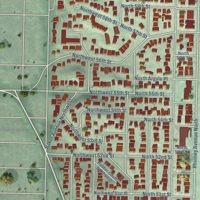 Second close-up of the map of Phinney Ridge, Washington print showing more streets and buildings