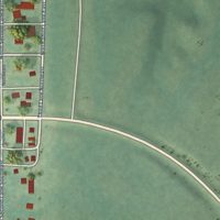 Second close-up of the map of Pick City, North Dakota print showing more streets and buildings