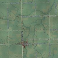 Second close-up of the map of Pickford, Michigan print showing more streets and buildings