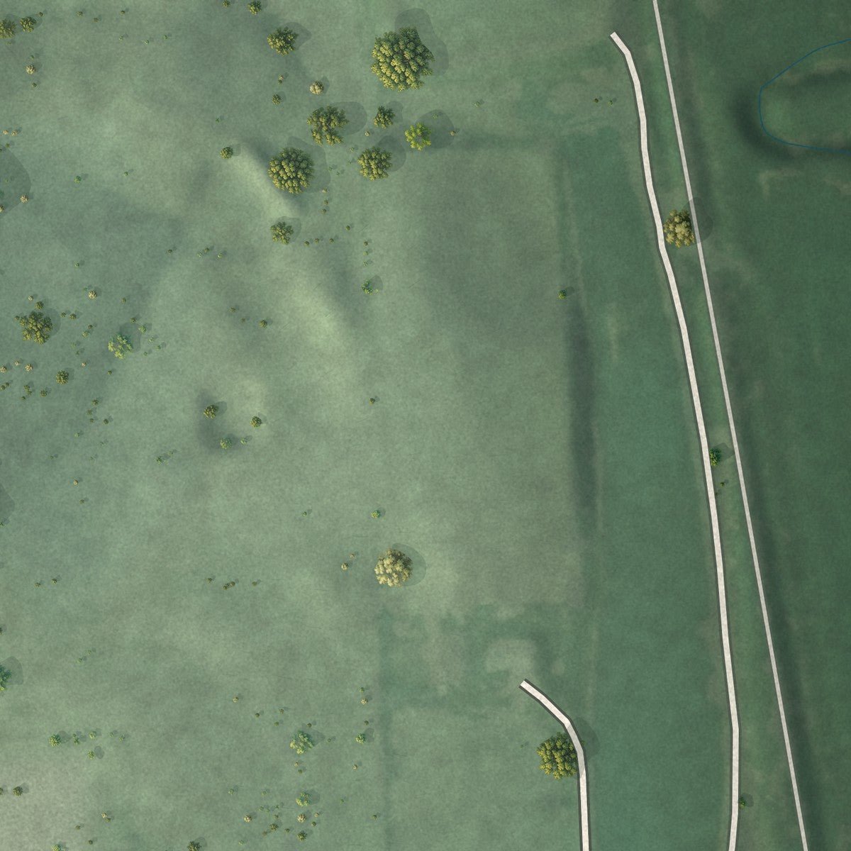 Second close-up of the map of Pickrell, Nebraska print showing more streets and buildings