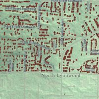 Second close-up of the map of Picnic Point, Washington print showing more streets and buildings