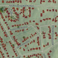 Second close-up of the map of Piedmont Heights, Georgia print showing more streets and buildings
