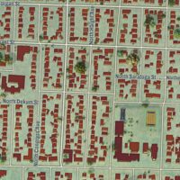 Second close-up of the map of Piedmont, Oregon print showing more streets and buildings