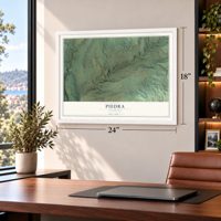 Piedra, Colorado map, 18 x 24 inch print in a white frame in a home office