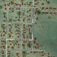 Second close-up of the map of Pierce City, Missouri print showing more streets and buildings