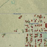 Second close-up of the map of Pierce, Colorado print showing more streets and buildings