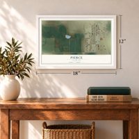 Pierce, Colorado map, 12 x 18 inch print in a white frame in an entryway