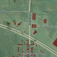 Second close-up of the map of Pierceton, Indiana print showing more streets and buildings