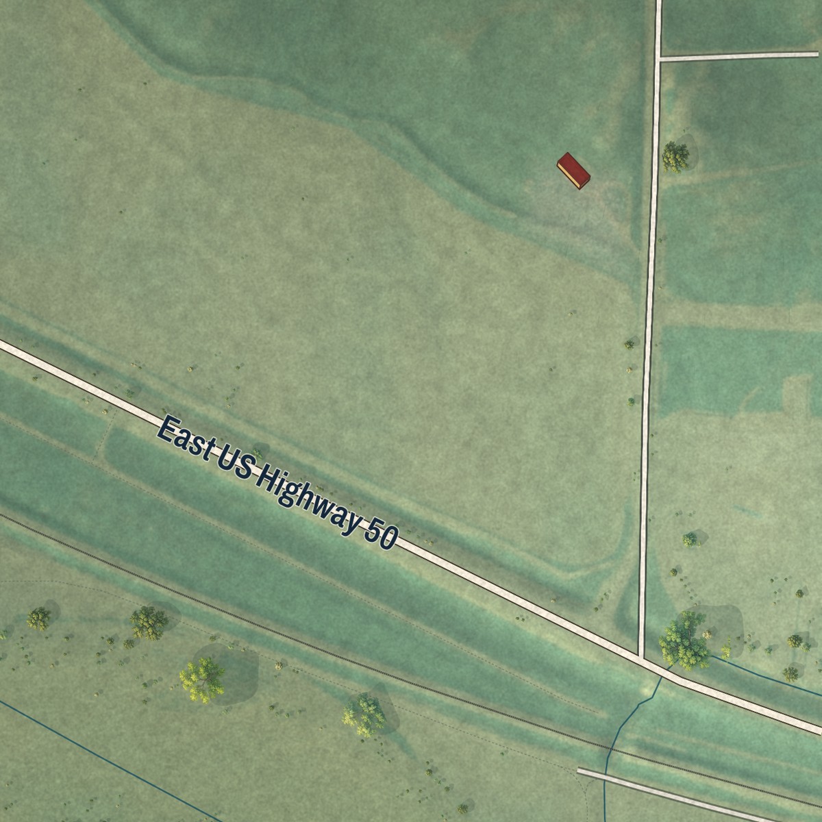 Second close-up of the map of Pierceville, Kansas print showing more streets and buildings