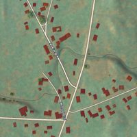 Second close-up of the map of Pierrepont Manor, New York print showing more streets and buildings