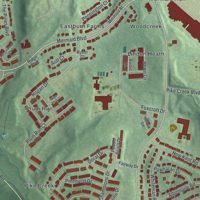 Second close-up of the map of Pike Creek Valley, Delaware print showing more streets and buildings