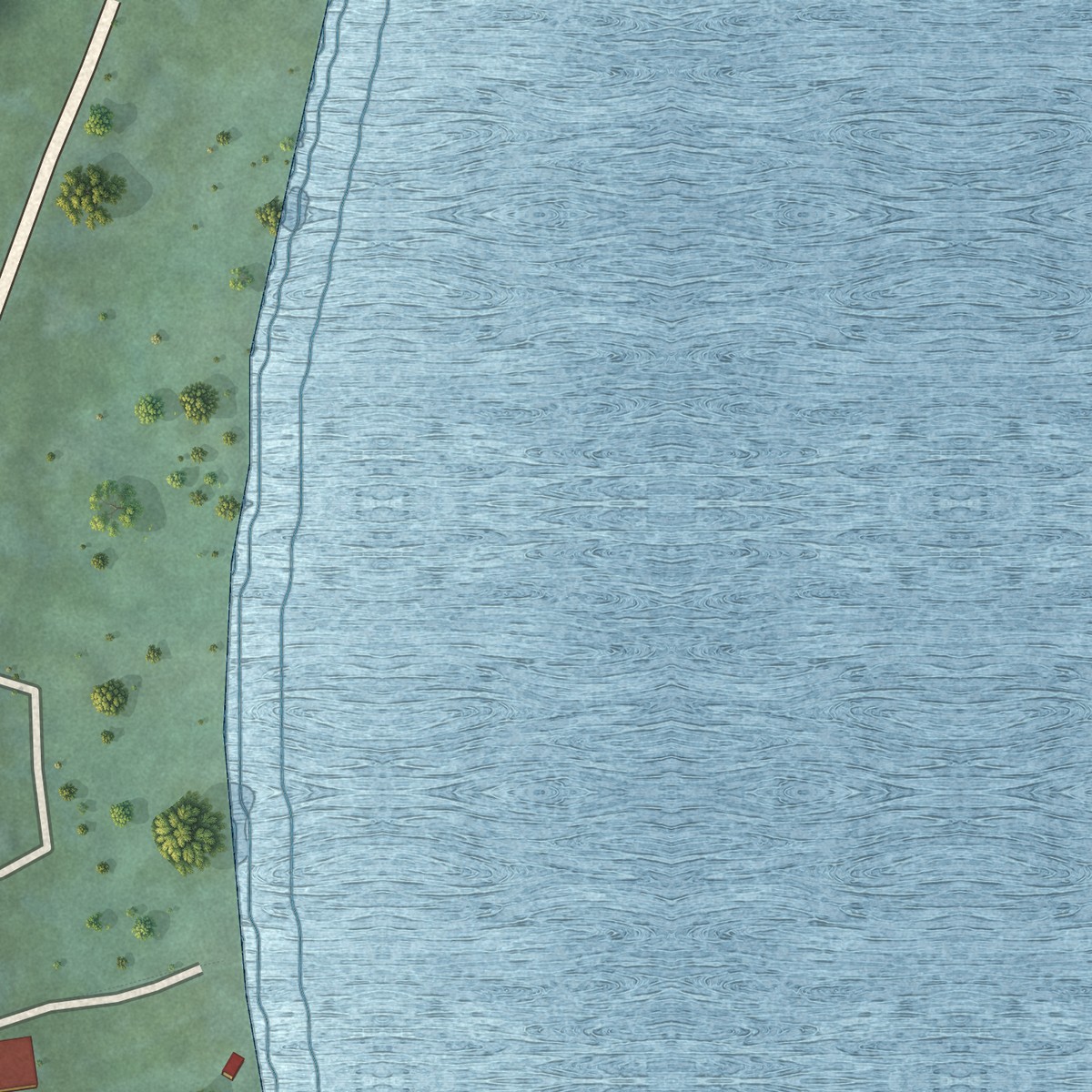 Second close-up of the map of Pilgrim, Michigan print showing more streets and buildings