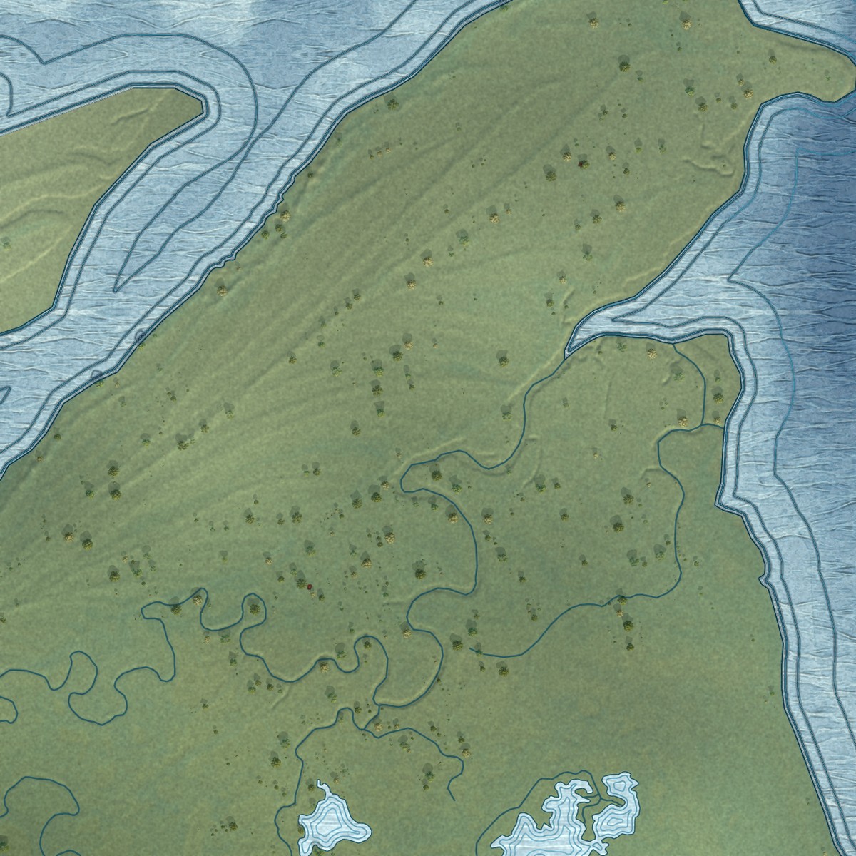 Second close-up of the map of Pilot Point, Alaska print showing more streets and buildings