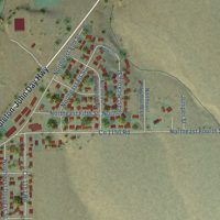 Second close-up of the map of Pilot Rock, Oregon print showing more streets and buildings