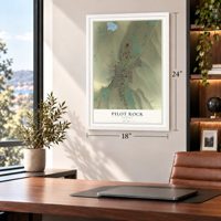 Pilot Rock, Oregon map, 18 x 24 inch print in a white frame in a home office