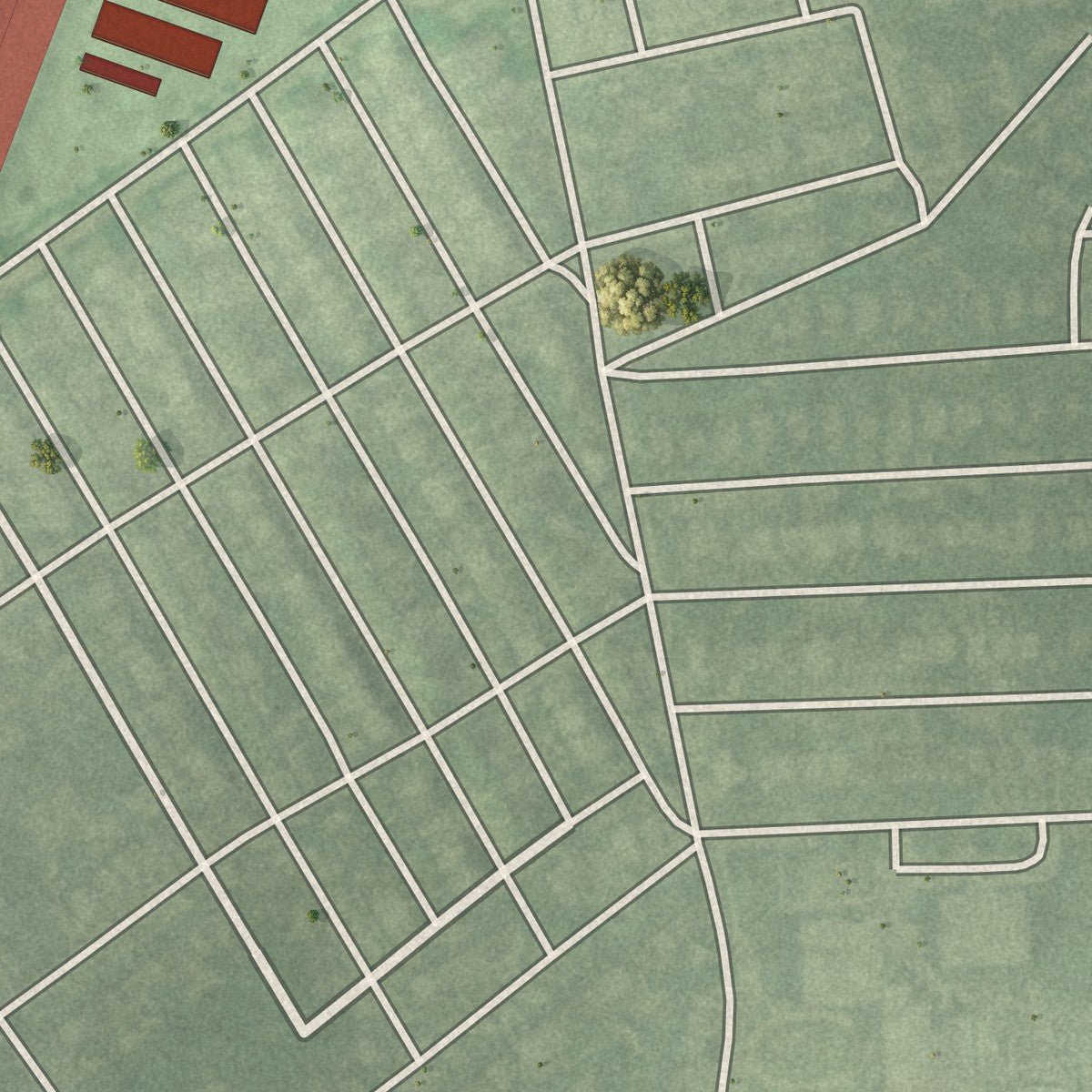 Second close-up of the map of Pimlico Good Neighbors, Maryland print showing more streets and buildings