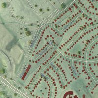 Second close-up of the map of Pimmit Hills, Virginia print showing more streets and buildings