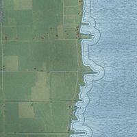 Second close-up of the map of Pinconning, Bay County, Michigan print showing more streets and buildings