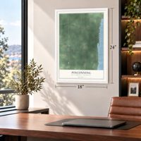 Pinconning, Bay County, Michigan map, 18 x 24 inch print in a white frame in a home office