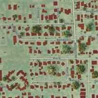 Second close-up of the map of Pine Air, Florida print showing more streets and buildings