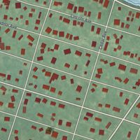 Second close-up of the map of Pine Beach, New Jersey print showing more streets and buildings