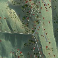 Second close-up of the map of Pine Brook Hill, Colorado print showing more streets and buildings