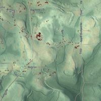 Second close-up of the map of Pine Creek, Jefferson County, Pennsylvania print showing more streets and buildings