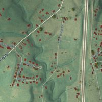 Second close-up of the map of Pine Grove, Kentucky print showing more streets and buildings